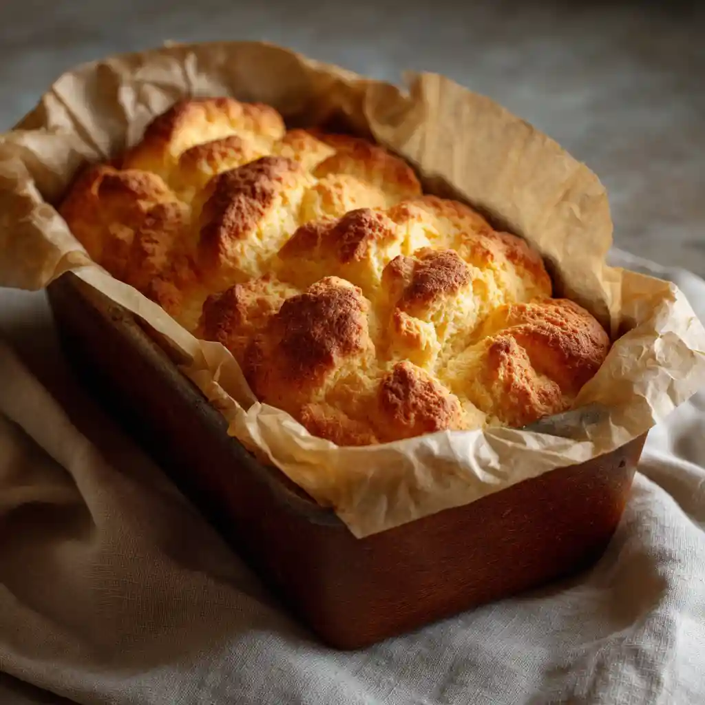 Keto cloud bread in loaf pan