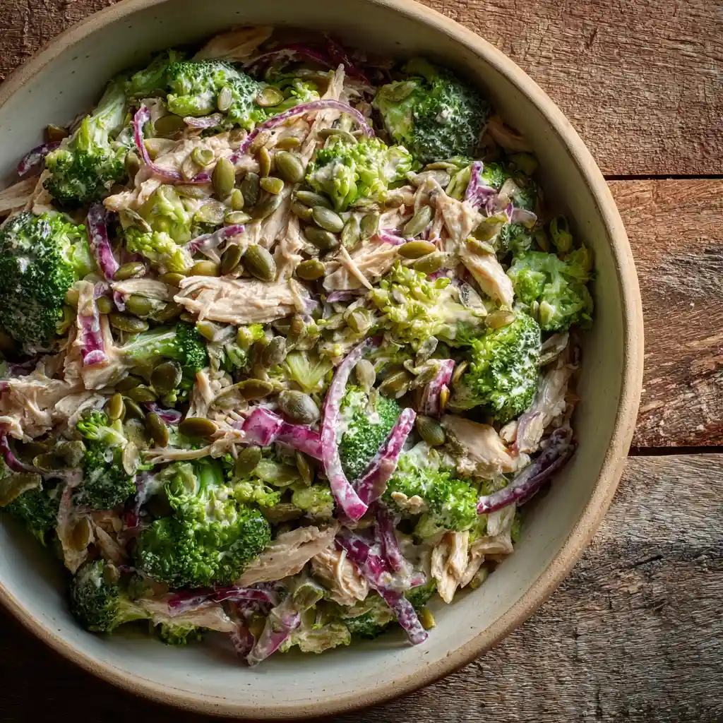 loaded chicken and broccoli salad