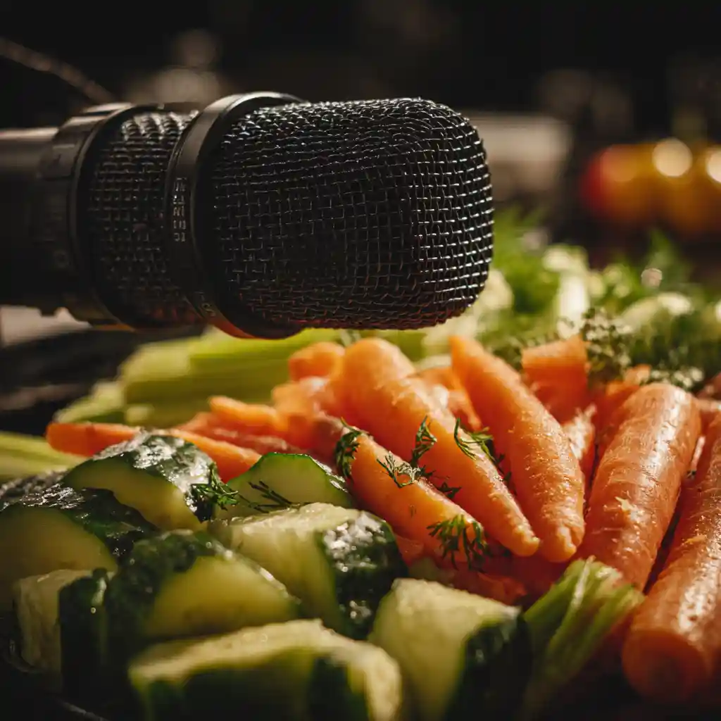 ASMR setup with fresh vegetables