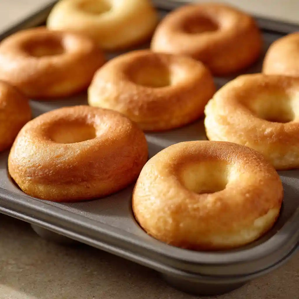 freshly baked golden brown donuts
