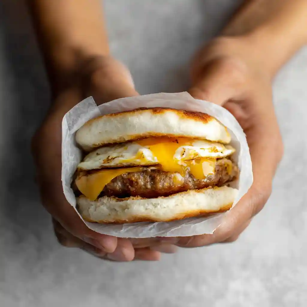 Egg and Sausage Breakfast Sandwich