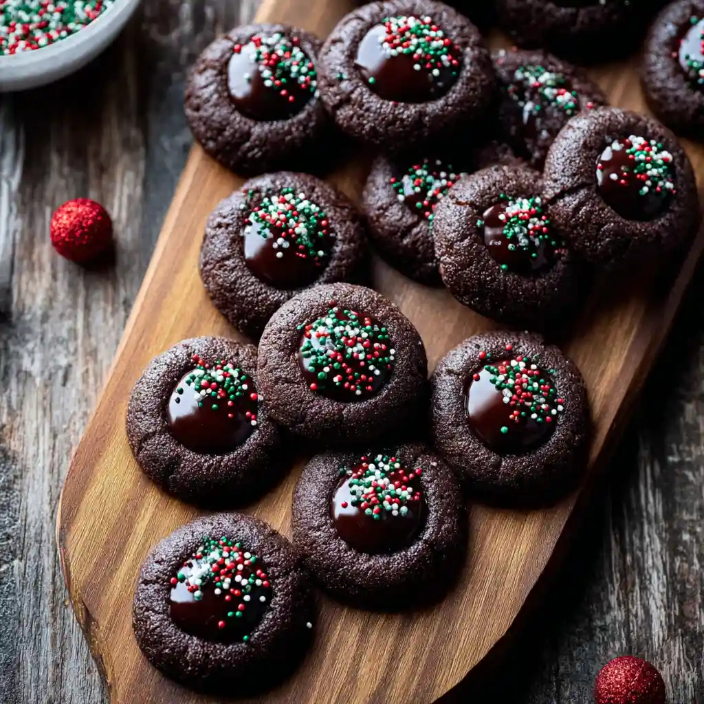 Chocolate Thumbprint Cookies