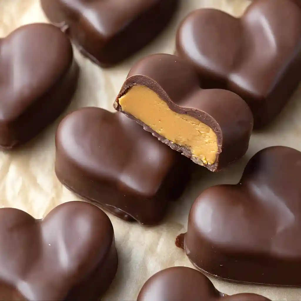 Chocolate Peanut Butter valentine's Hearts