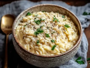 Creamy Garlic Parmesan Orzo