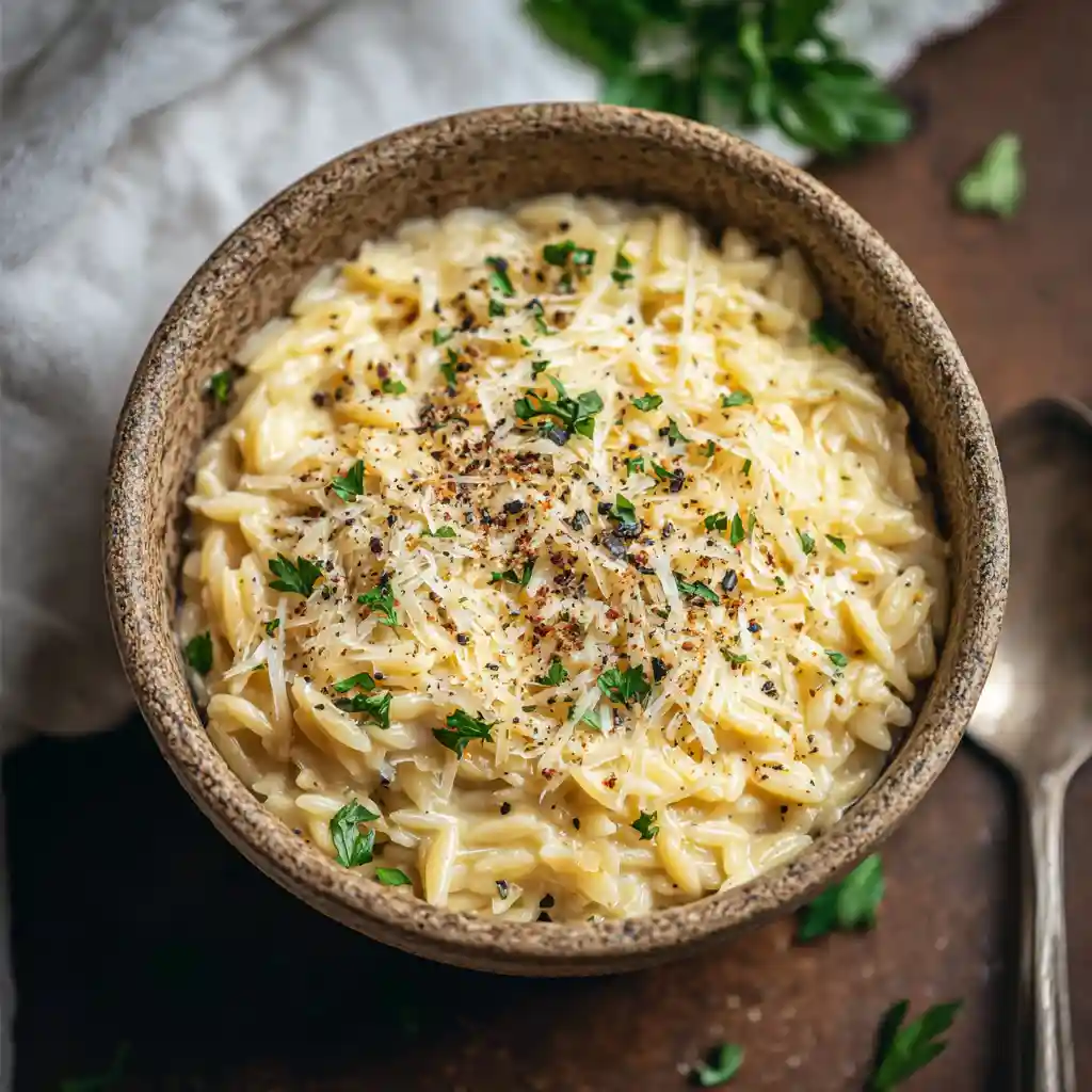 Creamy Garlic Parmesan Orzo