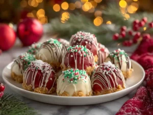 No-Bake Christmas Cheesecake Bites