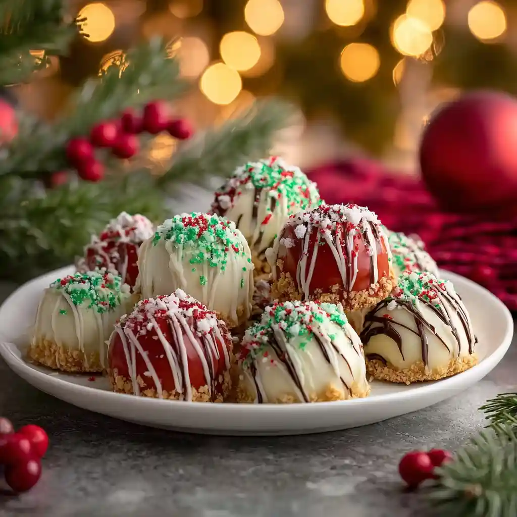 No-Bake Christmas Cheesecake Bites