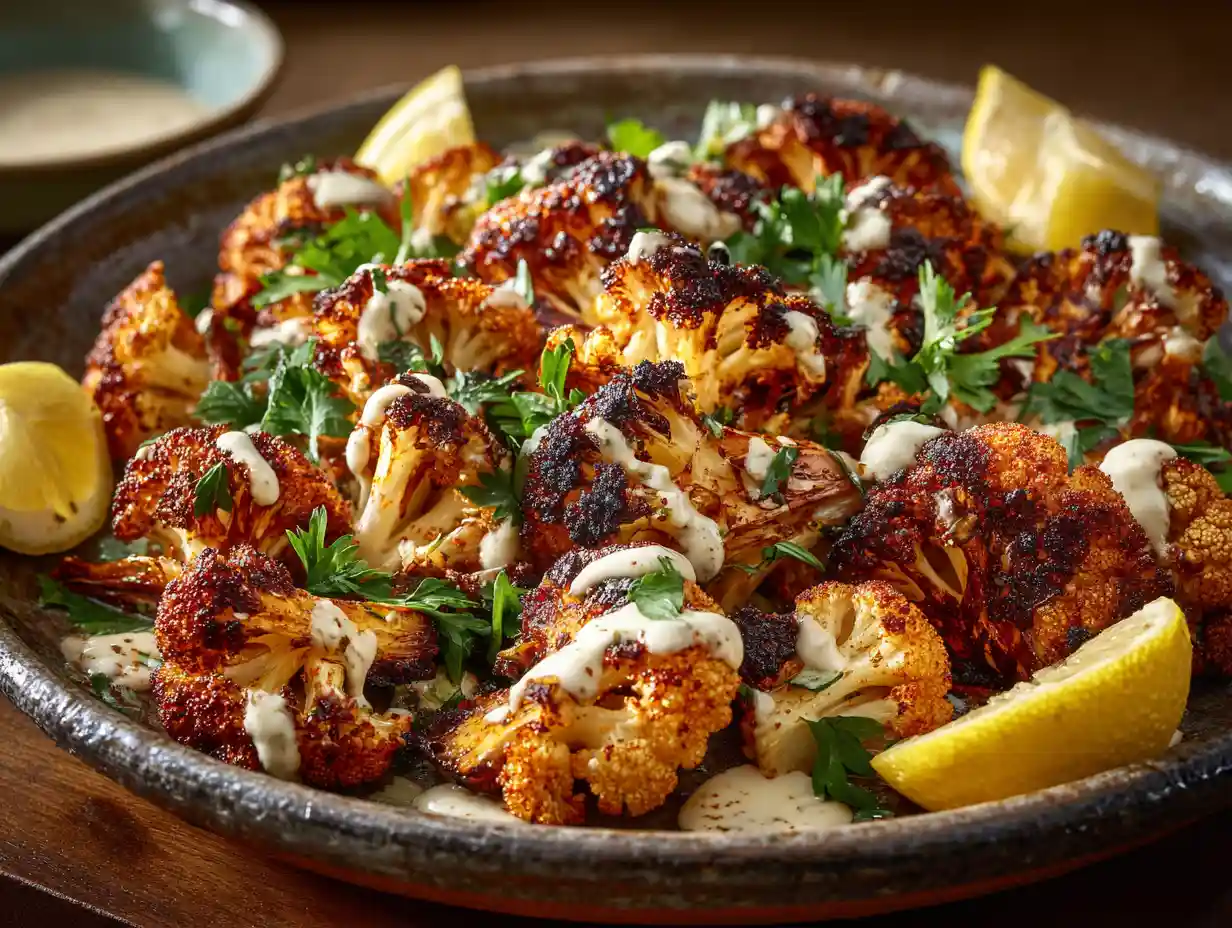 Amazing Moroccan Cauliflower with Tahini-Honey