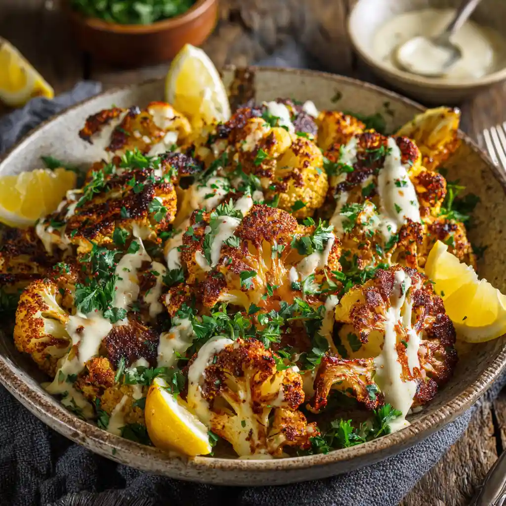 Moroccan Cauliflower with Tahini-Honey