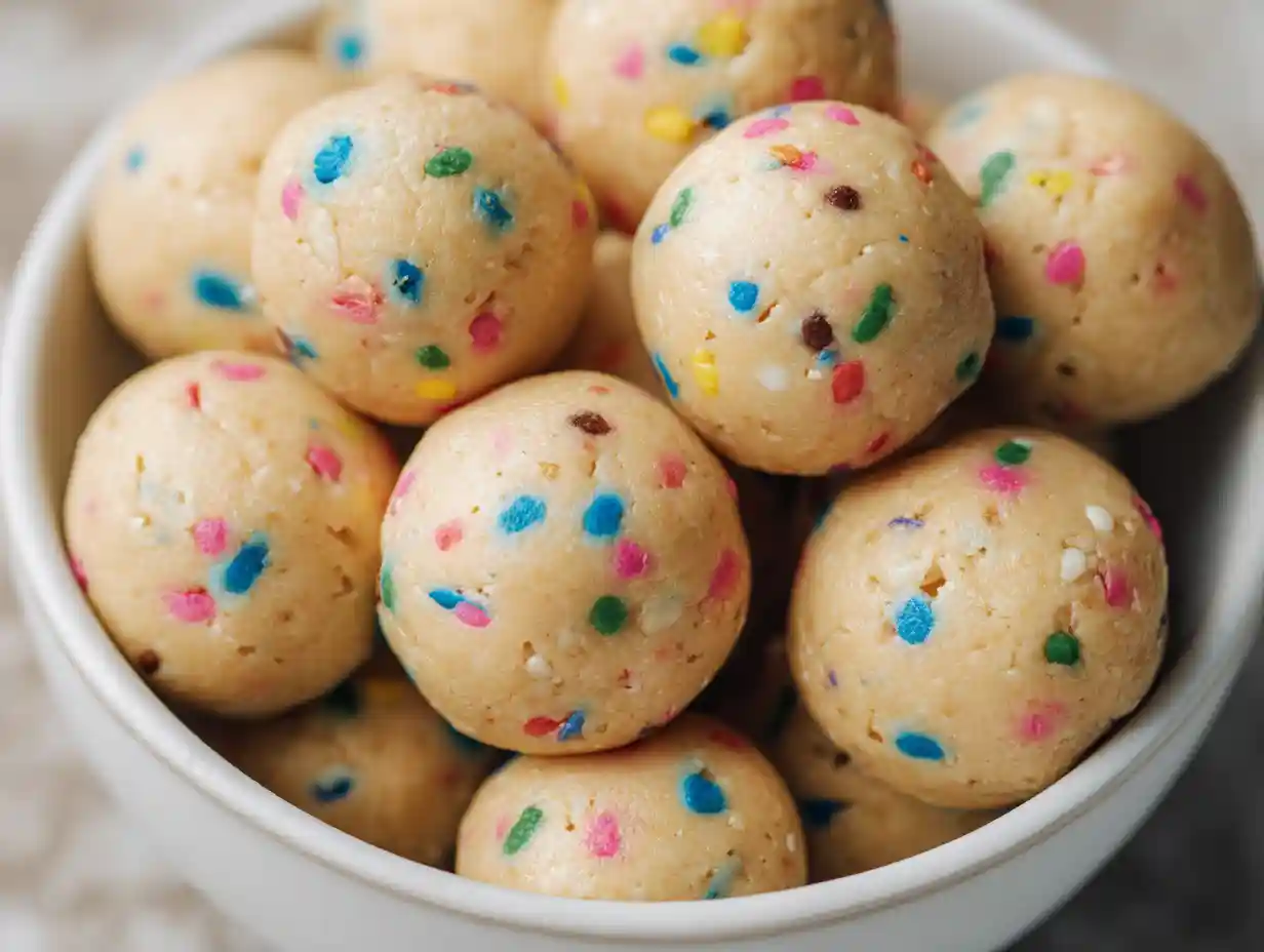 No-Bake Cake Batter Protein Bites