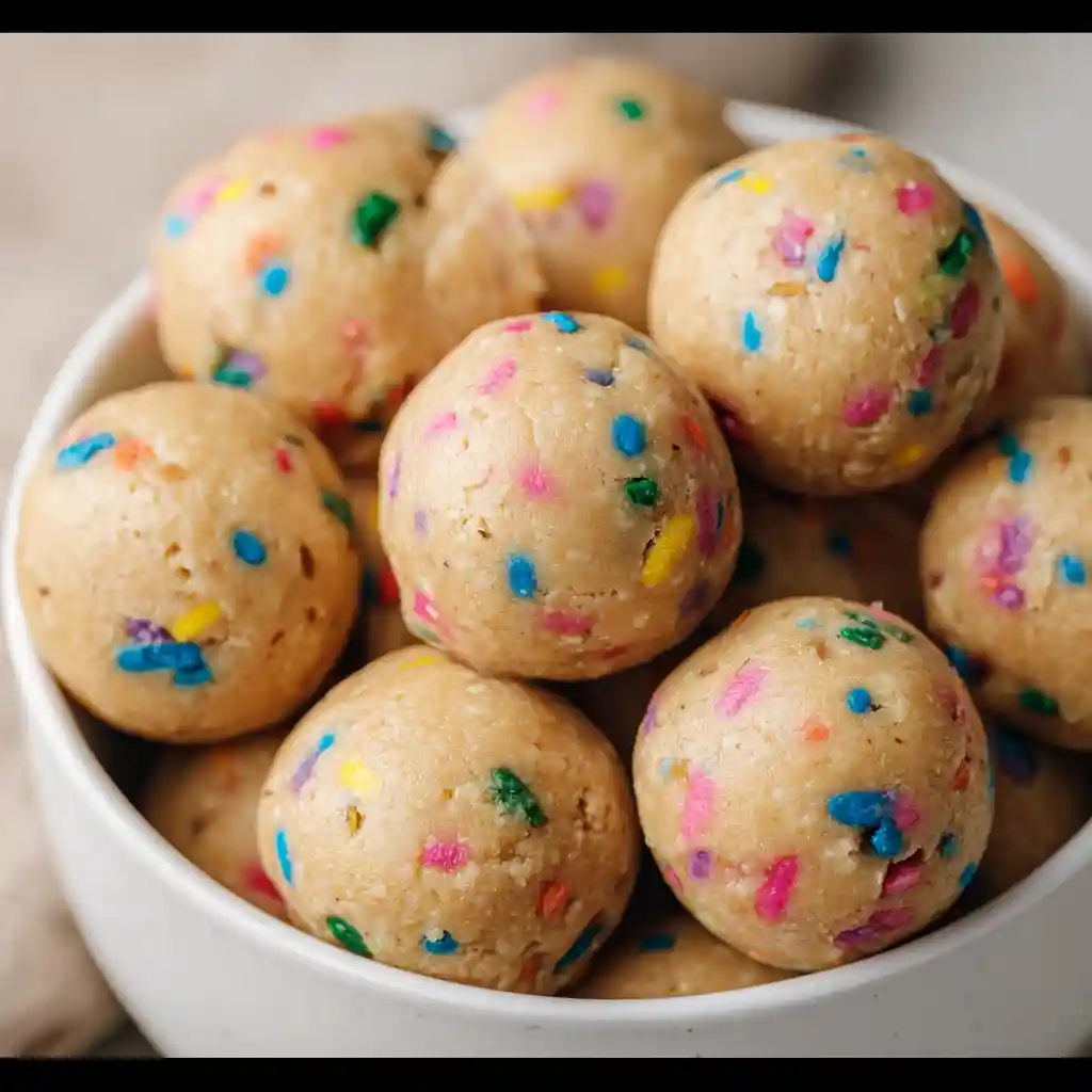 No-Bake Cake Batter Protein Bites