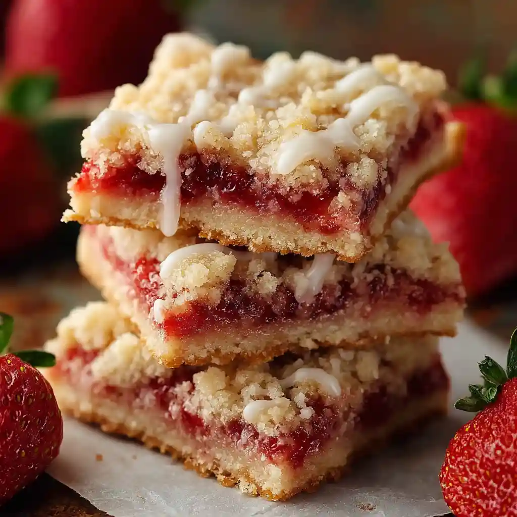Strawberry Shortcake Bars with Buttery Crust